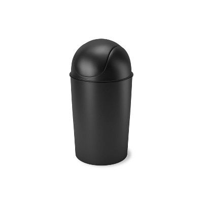 Umbra Twirla Trash Can With Swing-top Lid, 2.4 Gallon, Black : Target