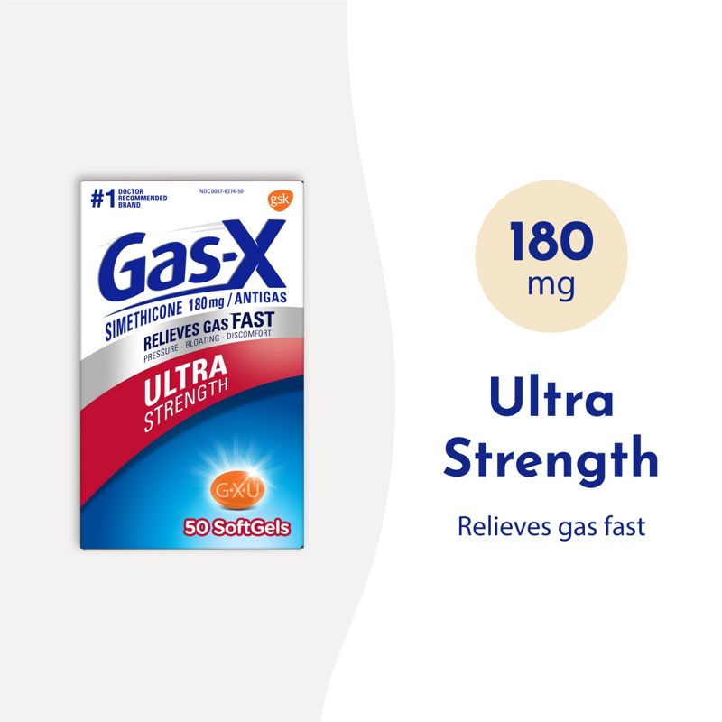 Gas-X Ultra Strength Softgel for Gas Relief - 50ct, 4 of 13