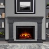 Deland 63" Grand Electric Fireplace in Gray Stone by Real Flame - image 2 of 4