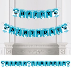 Big Dot of Happiness Yeti to Party - Abominable Snowman Birthday Party Bunting Banner - Birthday Party Decorations - Happy Birthday - 1 of 4
