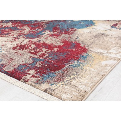 Liquid Gold Abstract Multicolor Rectangular Area Rug, 5' x 7'