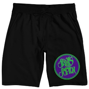 Janis Joplin Name In Purple Circle Men's Black Sleep Pajama Shorts - 1 of 4