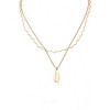 Slickblue Gold Layered Necklace, Flat Teardrop Pendant with Wavy Detail, Boho Chic Jewelry, 16"+2" - 2 of 3