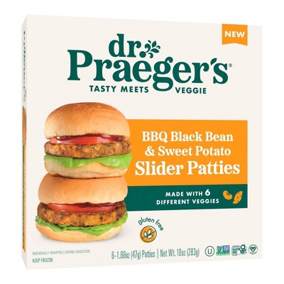Dr. Praeger's Frozen Gluten Free Vegan BBQ Black Bean & Sweet Potato Veggie Slider - 10oz.