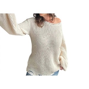 Women's Cross Love Pearl Sweater - POL - 1 of 4