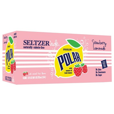 Polar Strawberry Lemonade Seltzer Water - 8pk/12 fl oz Cans