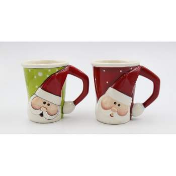 Kevins Gift Shoppe Ceramic Christmas Santa Mug (Set of 2)