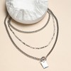 SOHI Women's Metallic Silver The Interlock Charm Multi-Layer Necklace - 3 of 4