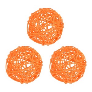 Unique Bargains Wicker Rattan Decorative DIY Crafts Balls for DIY Crafts 3.1 Inch 3 Pcs - 1 of 4