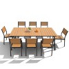 Crestlive Products Patio Outdoor Dining Set with Armless Chairs Wooden-Like Top & Aluminum Frame & Umbrella Hole - 2 of 4