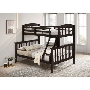 Twin Over Full Bed Frame with Ladder and Guardrail - 1 of 4