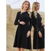 INSPIRE CHIC Women's Elegant A-Line Asymmetrical Neckline Wear to Work Flare Dress - 2 of 4