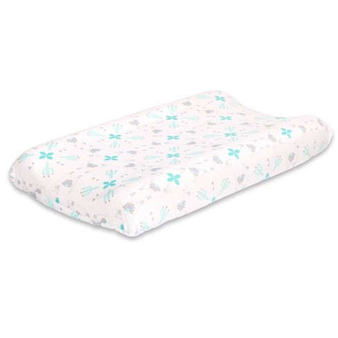 Orange Fox on Grey Changing Pad Cover by The Peanut Shell 