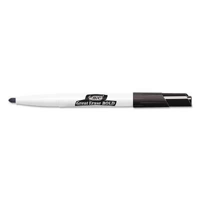 Bic Great Erase Bold Pocket-Style Dry Erase Markers Fine Tip Black Dozen DECF11BK