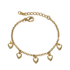 Guili Adorable 14K Gold Plated Toddler/Kids Bracelet with Dangling Heart Charm – A Sweet and Stylish Accessory for Little Ones - 1 of 3