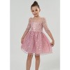 2Bunnies Girls Sparkle Sequin Beaded Tulle Flower Girl Party Dress - 3 of 4