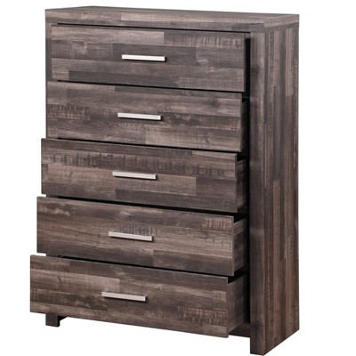 NicBex Retro 5-Drawer Tall Bedroom Dressers,Chest of Drawers for Bedroom,Entryway,Wooden Dresser Chest