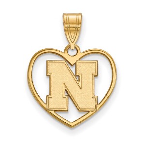 Black Bow Jewelry 14k Yellow Gold Plated Sterling Silver Nebraska Cornhuskers NCAA Pendant - 1 of 2