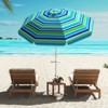 Tangkula 6.5 FT Beach Umbrella for Sand Heavy-Duty Sunshade Parasol w/ Sand Anchor - 2 of 4