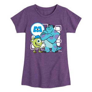 Girls' - Disney - Mike And Sully Fitted Short Sleeve Graphic T-Shirt - 1 of 4