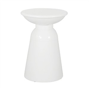 XINGHANZHENXUAN Modern Outdoor Metal End Table, Iron Side Table, Round Accent Table for Patio, Balcony, Living Room - 1 of 4