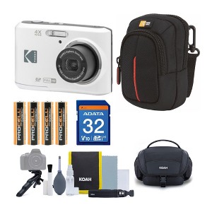 Kodak PIXPRO FZ45 Friendly Zoom Digital Camera (White) with SD Card, Case Bundle - 1 of 4