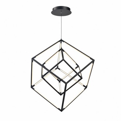 Elk Home Cube Squared 1 - Light Pendant in  Matte Black