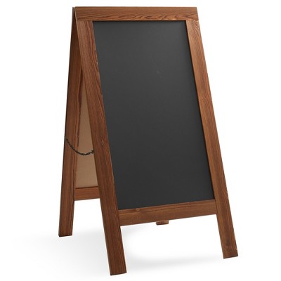 Casafield 40" x 20" A Frame Chalkboard Sign, Double-Sided Magnetic Wooden Menu Board for Cafés, Restaurants, Sandwich Shops, Sidewalks, and Weddings