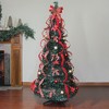 Northlight 6' Prelit Artificial Christmas Tree Gold and Red Plaid Pop-Up - Multicolor Lights - 2 of 4