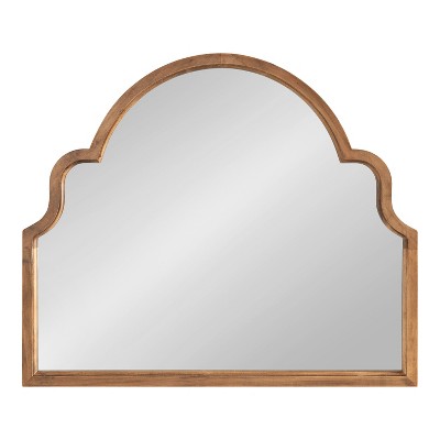 Rustic Brown Moroccan Arch Wood Vanity Mirror