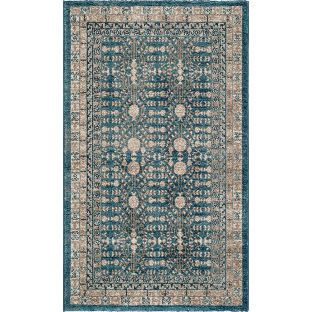 3'x5' Shapes Loomed Accent Rug Blue/Beige - Safavieh