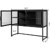 Buffet Cabinet with Glass Doors and Adjustable Shelves, Versatile Storage Solution for Kitchen, Dining Room, and Living Room Organization - 2 of 4
