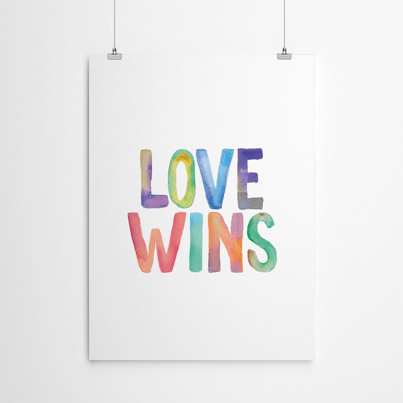 Americanflat Motivational Minimalist Love Wins Watercolor By Motivated Type Poster, 4 of 7