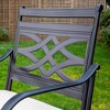 5pc Outdoor Set with Swivel Stools with Cushions & Square Metal Table - Beige - Captiva Designs: Rust-Resistant Steel Frame - 4 of 4