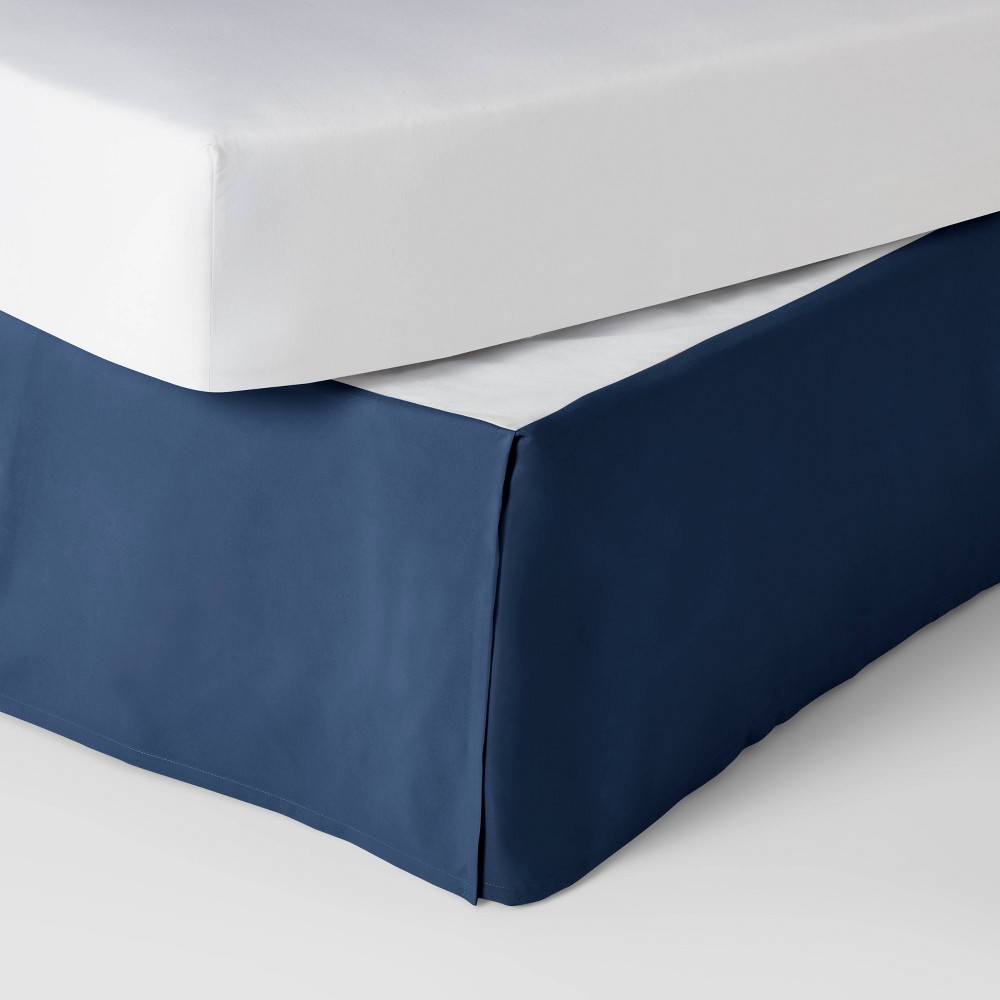 Twin Simple Pleat Kids' Bedskirt Navy - Pillowfort™: Microfiber Dust Ruffle, OEKO-TEX Certified, Twin Size