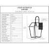 Urban Ambiance Luxury Minimalist Outdoor Wall Sconce 17.75''H x 8.875''W,  Midnight Black Finish,  Chandler Collection, UHP1391 - 4 of 4