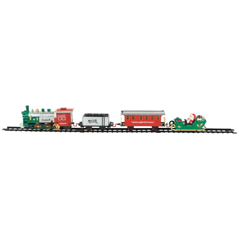 Northlight 16 Pc Silver and Red Battery Operated Lighted and Animated Christmas Holiday Train Set with Sound, 4 of 5