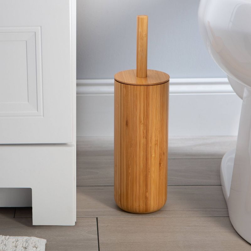 Bergen Rounded Bamboo Toilet Bowl Brush Brown - Bath Bliss, 4 of 6