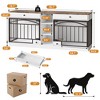 Dog Crate Furniture for 2 Dogs, Dog Kennel Indoor with Storage and Feeding Bowls, Double Dog Crate TV Stand for Small Medium Dogs - 2 of 4