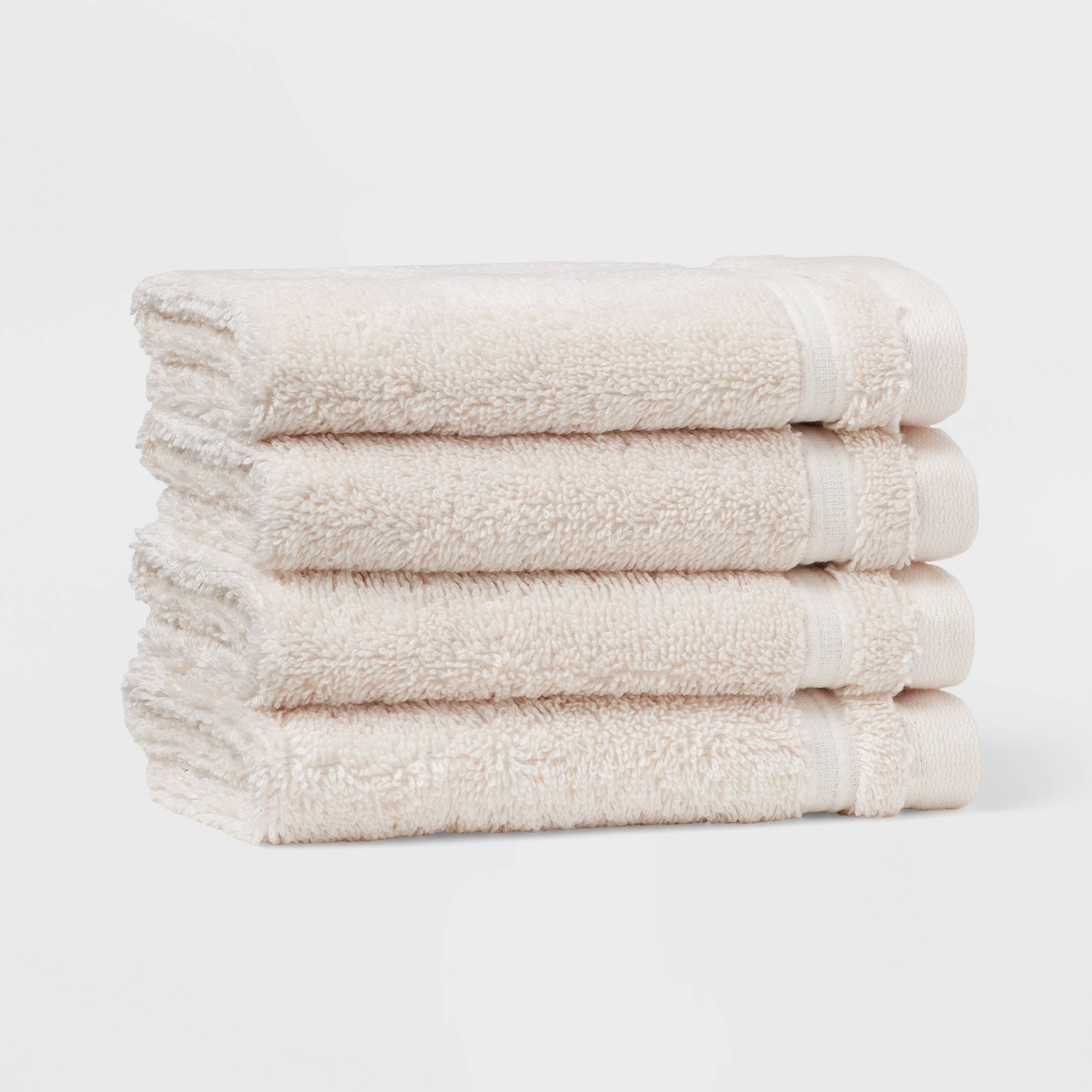 4pk Total Fresh Antimicrobial Washcloth Set Tan - Threshold™