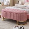 CAVINAS 59" Velvet Storage Ottoman with Button-Tufted Top,Upholstered Storage Bench with Metal Legs,Ottoman for Bedroom,Living Room,Entryway - 2 of 4