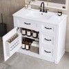 MAYEERTY 36" Bathroom Vanity with Sink 4 Drawers Soft-Close Door Adjustable Shelf Ceramic Basin White - 2 of 4