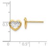 Black Bow Jewelry 8mm Diamond-Cut Heart Post Earrings in 14k Yellow Gold & White Rhodium - 4 of 4