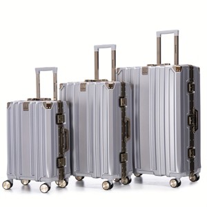 Vynxaria 3-Piece Luggage Set (20/24/28) Stylish PC+Aluminum Frame Password Lock Lightweight for Business Travel - 1 of 4