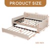Upholstered Multifunctional Full Daybed with Trundle and Wood Slat Support - Leovsnove - 3 of 4