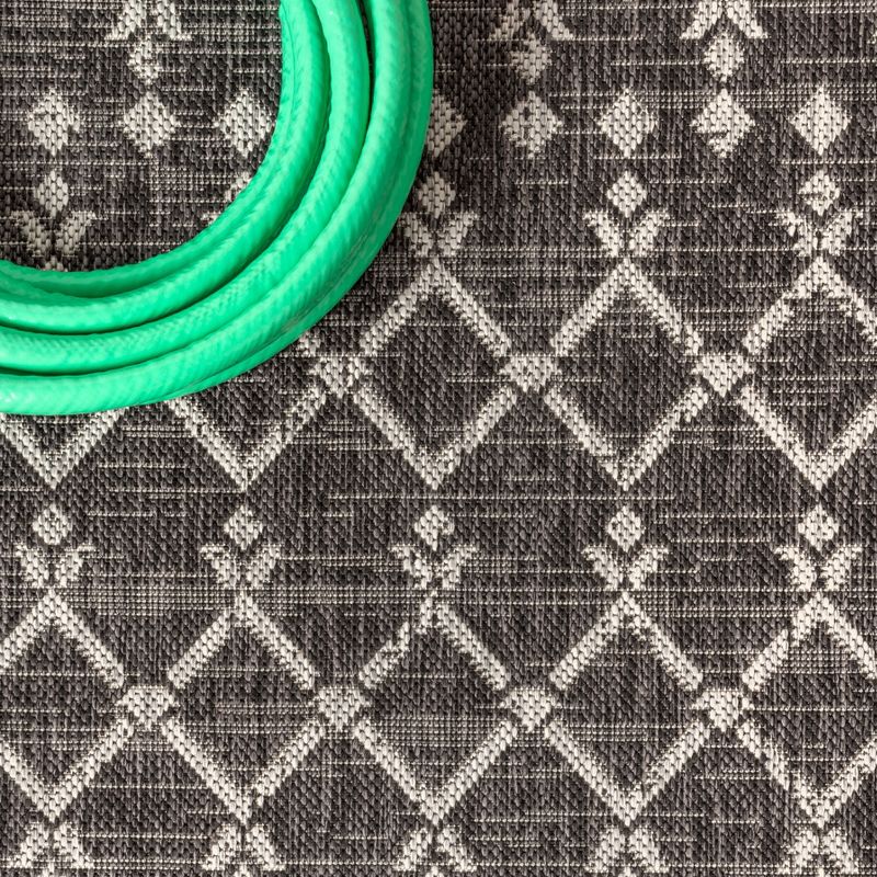 Ourika Moroccan Geometric Textured Weave Indoor/Outdoor Area Rug - JONATHAN Y, 4 of 10
