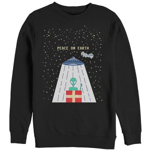 Women's CHIN UP Christmas Peace Alien Sweatshirt - 1 of 3