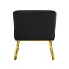 Modern Accent Chair For Living Room, PU Leather Backrest Armless Sofa Chair, Metal Legs Upholstered Reading Chair For Office - 4 of 4