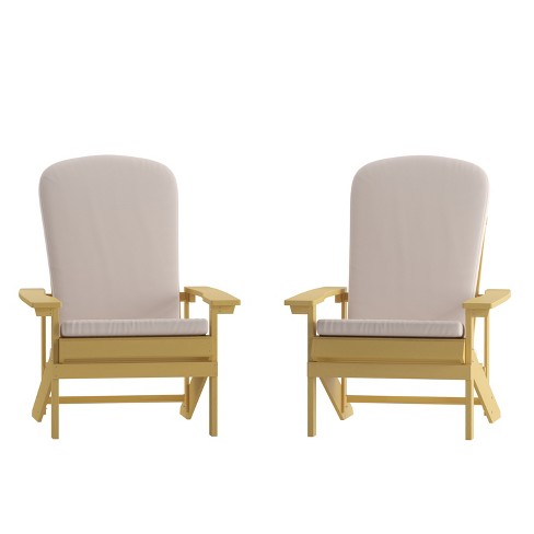 Emma And Oliver Set Of Two Yellow All weather Polyresin Adirondack