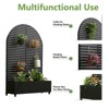 PexFix 72" x 35" Tall Wrought Iron Garden Arched Trellis with Planter Box Black Outdoor Plant Support for Climbing Flowers Vines Patio Yard Decor - 4 of 4